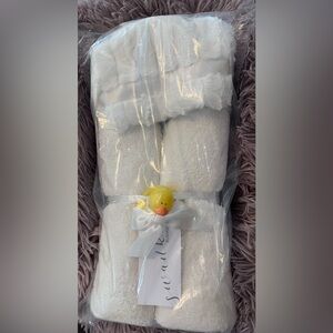 Bunny minky hooded towel